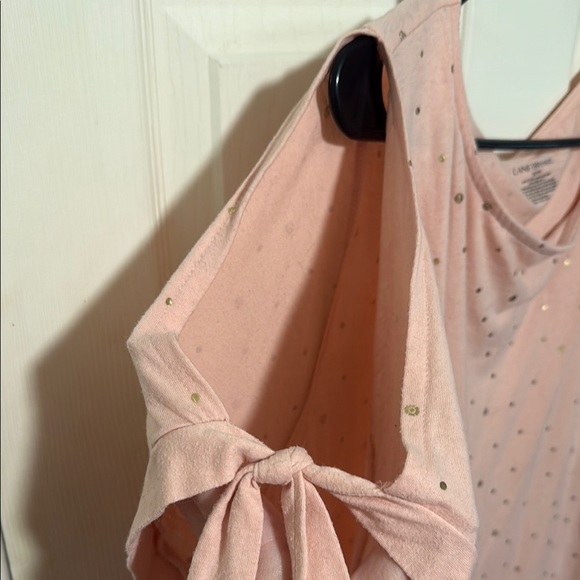 Pink Women's Top with Tie Sleeves - Picture 3 of 4